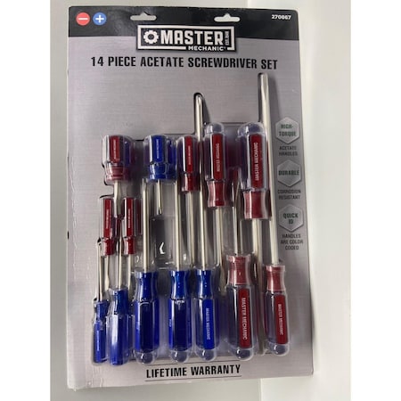 Hangzhou Great Star Industrial Master Mechanic Acetate Screwdriver Set - 14 Piece 270867